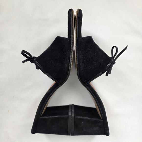 CHARLES DAVID BLACK SUEDE OPEN-TOE SANDALS – BOW DETAIL – MADE IN ITALY – SIZE 6 - Picture 16 of 16